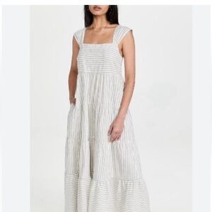 NWT Madewell blue and cream striped maxi dress, sz small